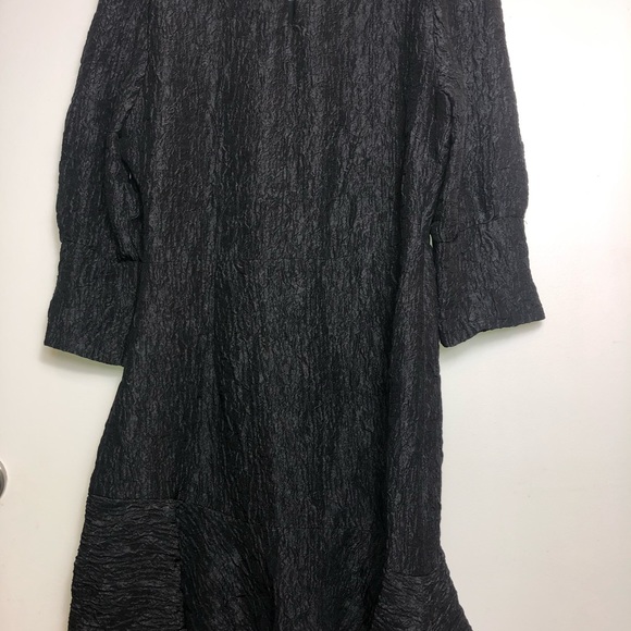 Zara Mini Dress Black A-Line Ruffle 3/4 Sleeve NWT - Picture 5 of 6